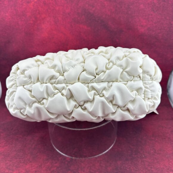 A NEW DAY BUBBLE QUILTED CLITCH HANDBAG, CREAM, SINGLE HANDLE, ZIP CLOSURE - Picture 6 of 9